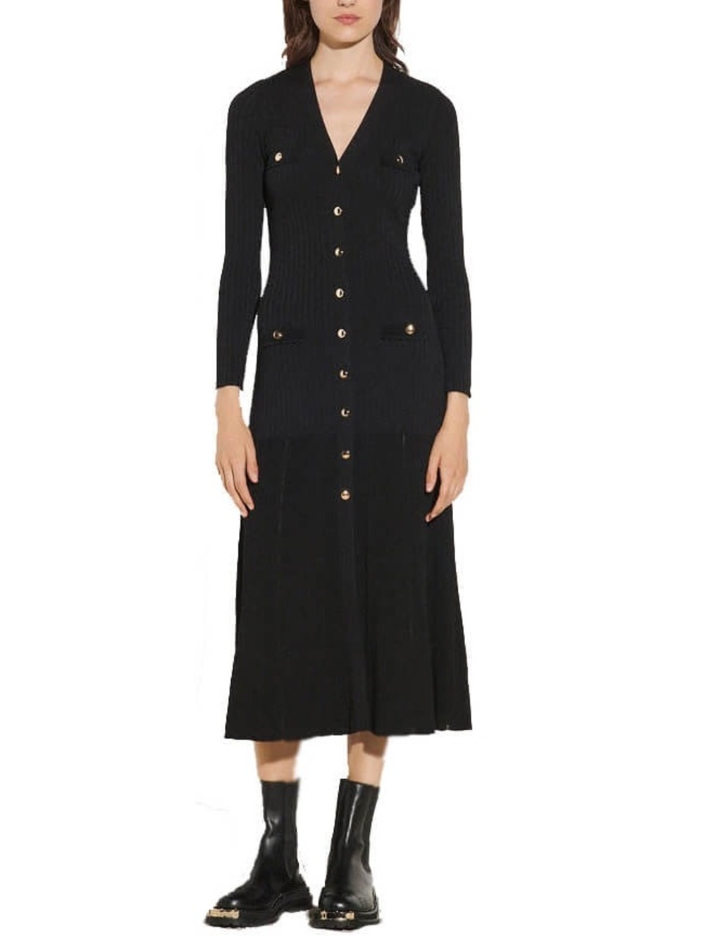 Sandro Black Jannel Knitted Dres size 36
